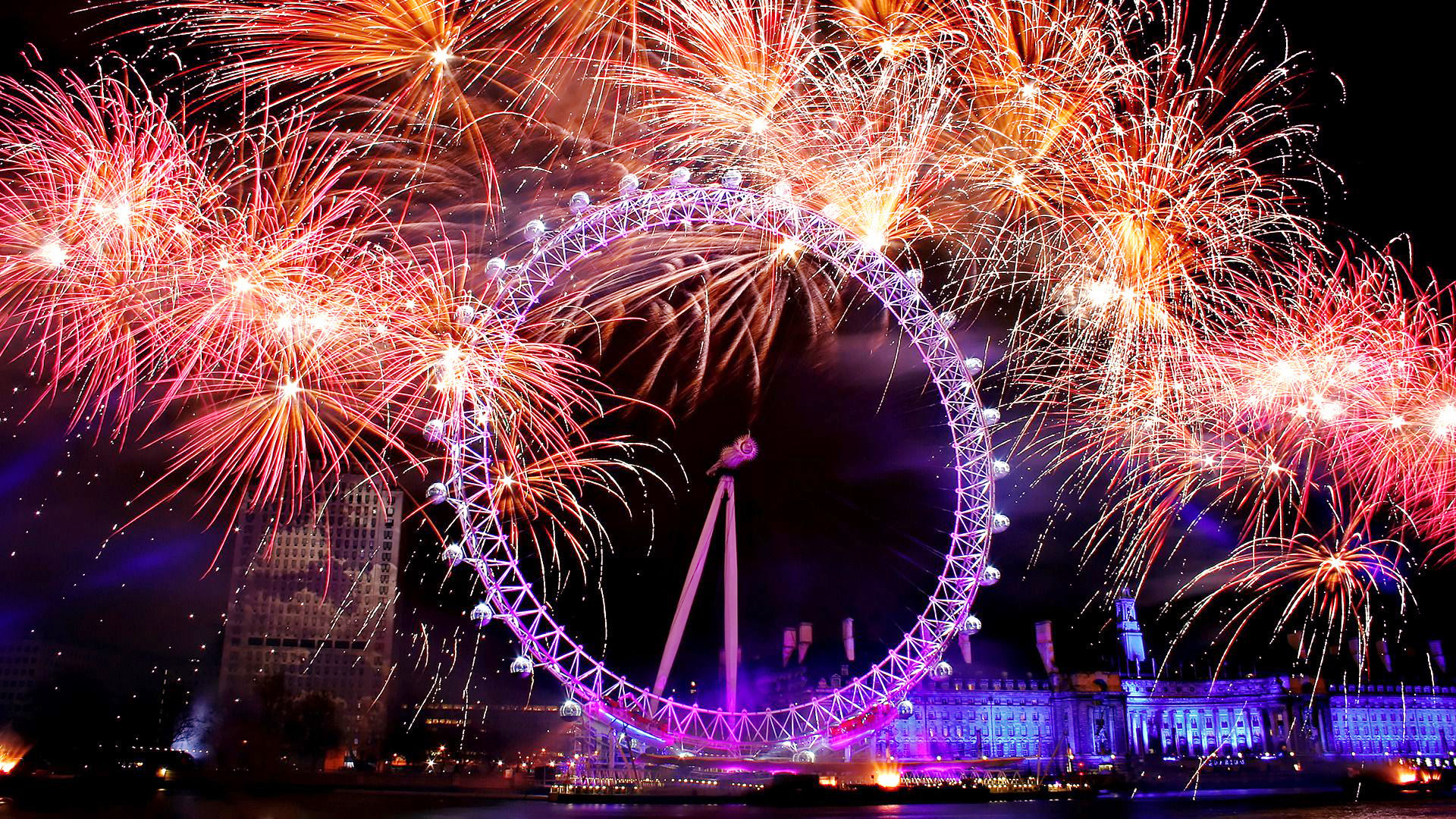 Happy New Year Fireworks Wallpaper