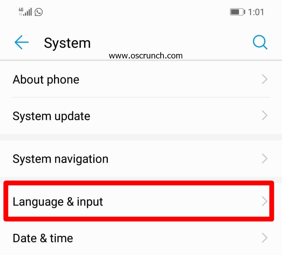 Language & Input