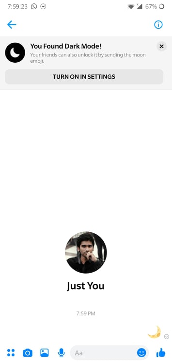 enable dark mode messenger android