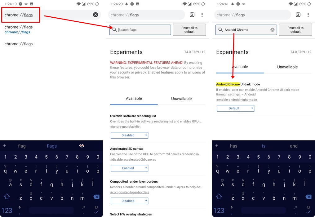 unlock dark mode in chrome android