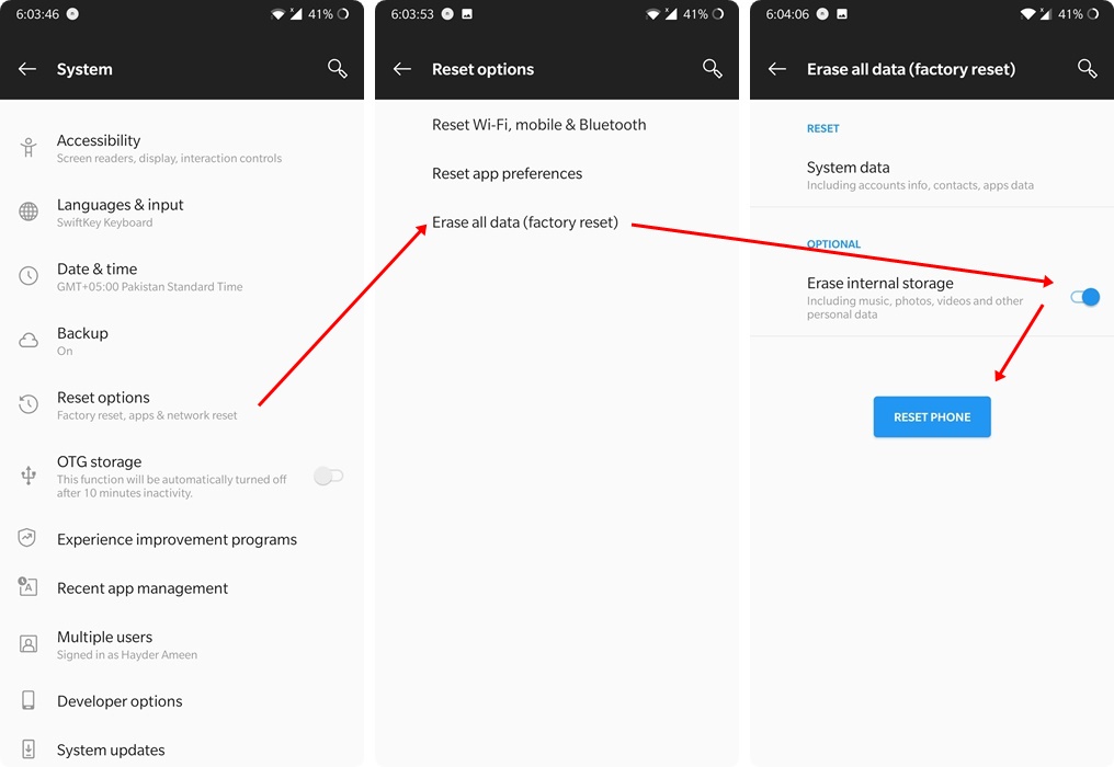 factory reset oneplus 7 pro oneplus 7 homescreen
