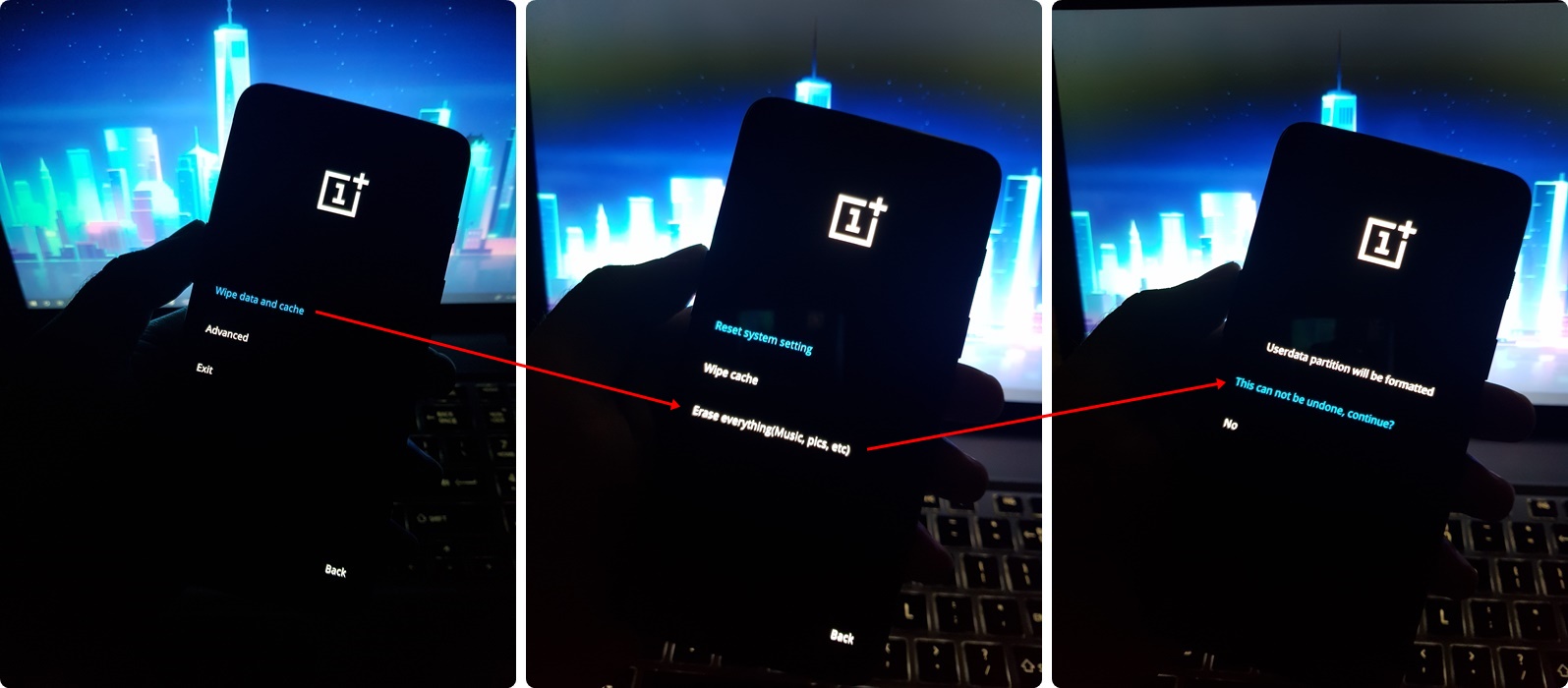 hard reset oneplus 7 pro oneplus 7 recovery