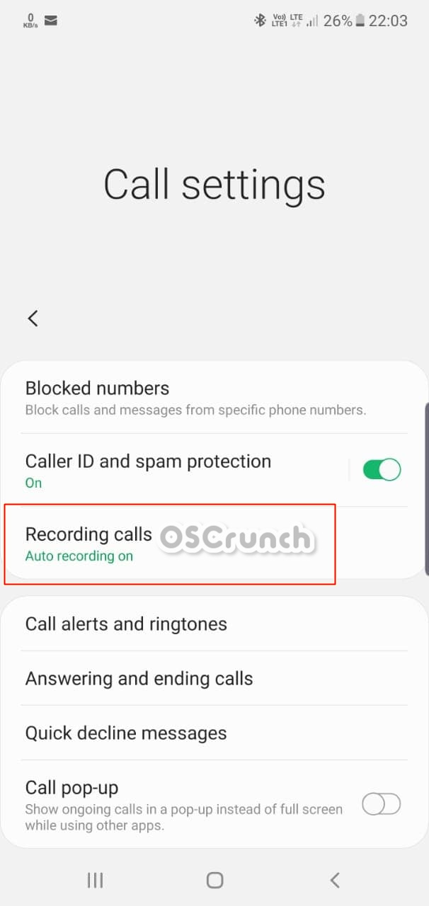 Call recording on galaxy note 10