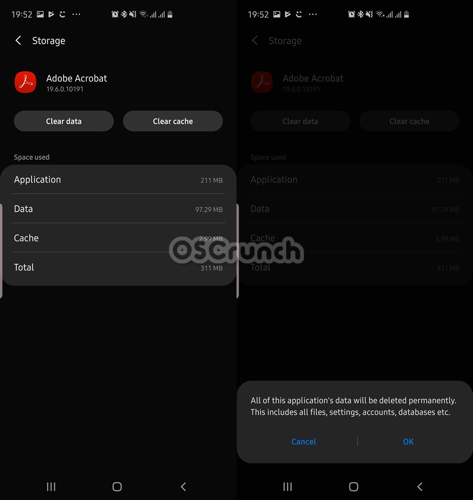 delete galaxy note 10 app cache