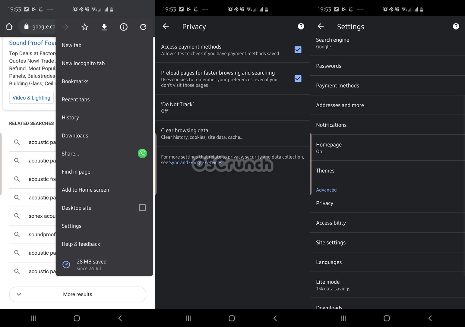 delete galaxy note 10 browser cache